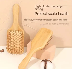Nature Wooden Hair Brush Hair Scalp Massage Comb Air Cushion Styling Tools - Picture 1 of 4