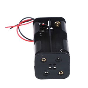 2 pcs black plastic battery holder case with wired for 4 x AA batterijo