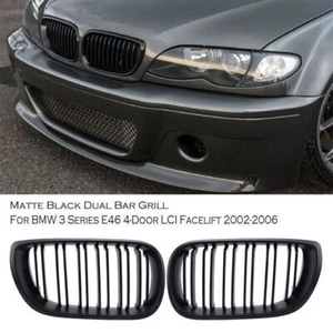 Parrilla de riñón frontal negra mate para BMW E46 325Ci 330Ci 328 3 Series 01 ~ 06 - Imagen 1 de 7