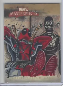 2008 Marvel Masterpieces Series 2 Sketch Card DEADPOOL Color 1/1 Original Art - Picture 1 of 3