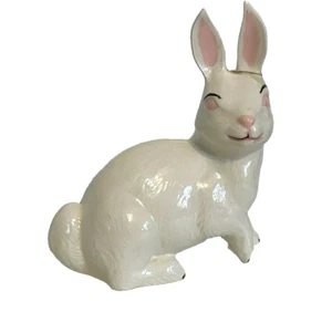 Vintage White Porcelain Ceramic 7" Bunny Rabbit Figurine EASTER DECOR - Picture 1 of 4