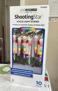 Gemmy Lightshow Shooting Star Multi-Color LED Falling Icicle Lights Set of 10 - Picture 1 of 9