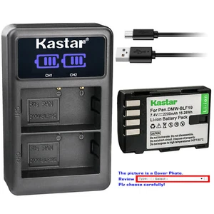 Kastar Battery LCD Dual Charger for Panasonic DMW-BLF19 BLF19E & Lumix DC-G9 - Picture 1 of 11