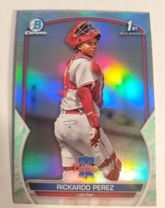 2023 Bowman Chrome Rickardo Perez Green Lunar Crater 1st Bowman - Picture 1 of 2