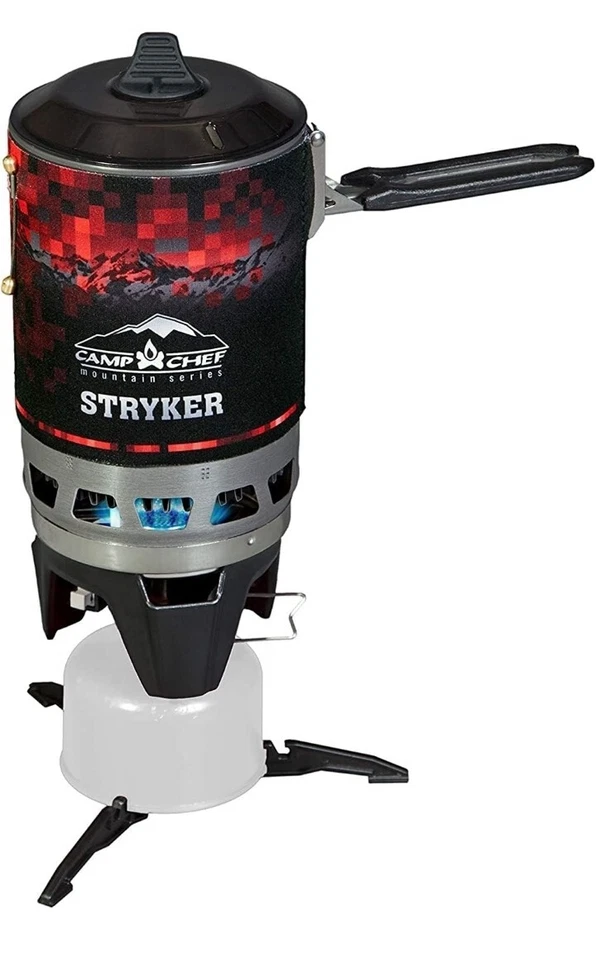 Camp Chef Mountain Series Stryker 100 Isobutane Stove, Black/Red, MS100 New!
