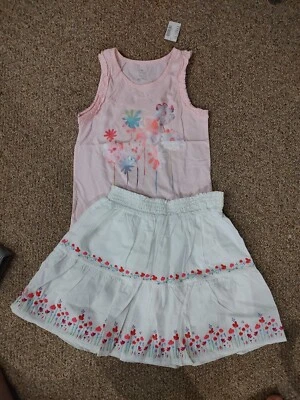 Conjunto sin mangas falda de lugar para niños maxi flores niñas talla 10/12 nuevo con etiquetas Foto 1 de 4