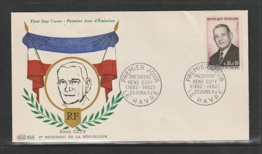 France 1964 SG1636 FDC (Le Havre) President Coty Commemoration No:555 - Image 1 of 1