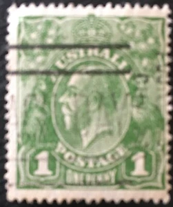 1926-28 - Australia - 1d Verde Salvia SG86 - Filigrana 7 - Perf 14 - come da foto - Foto 1 di 1