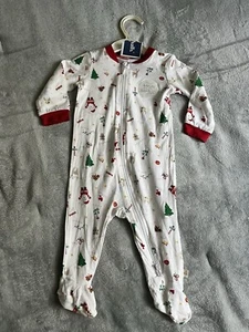 Milkberry Bamboo Sleeper Footed NEW Christmas Baby 3-6 Months 2 Way Zipper - Picture 1 of 7