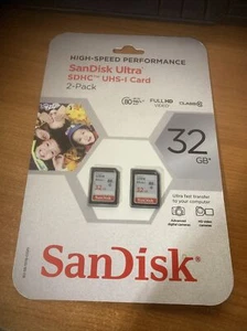 SANDISK ULTRA 32GB MICRO SD SDHC UHS-I TARJETA 2 PAQUETE SELLADO - Imagen 1 de 2
