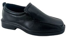 KIDS JUNIOR BOY BLACK SLIP ON FORMAL CASUAL BACK TO SCHOOL SHOES SIZE 13-6 NEW