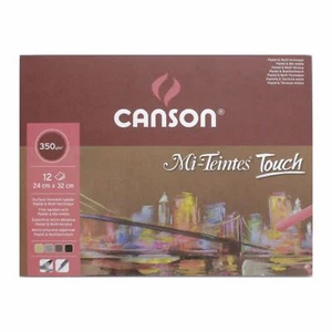 Canson Mi-Teintes Touch Pastel Paper 24cm x 32cm 12 Sheets 6 colours 355gsm pad - Picture 1 of 4