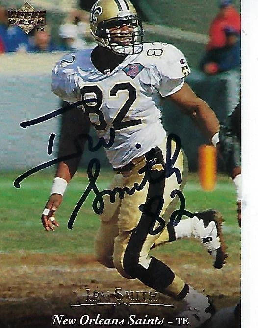 IRV SMITH SIGNED 1995 UPPERDECK # - NEW ORLEANS SAINTS - Image 1 of 1