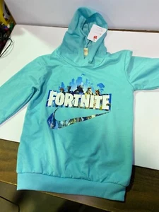 Fortnite Hoodie - Teal - Youth - Size 130 [Small, 6-10 yo] - NEW - Picture 1 of 3