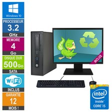 PC HP 800 G1 SFF Core i5-4570 3.20GHz 4Go/500Go Wifi W10 + Ecran 22