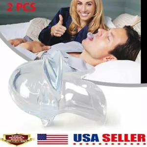 2 Stück Anti Schnarchen Zungengerät Silikon Schlafapnoe Hilfe Stop Lärm Stop Sleeve - Bild 1 von 11
