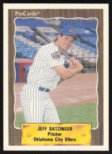 1990 ProCards   Jeff Satzinger #433 Oklahoma City 89ers