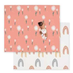 JumpOff Jo - Large Waterproof Foam Padded Play Mat for Infants, Flower Power - Picture 1 of 2
