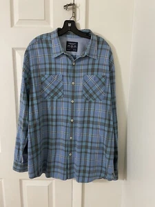American Eagle Shirt Mens XXL Blue Plaid Long Sleeve Button Down Super Soft - Picture 1 of 4