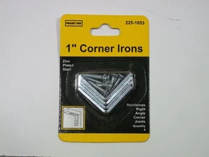 Paquete de 4 hierros de esquina Project Pro 1" acero chapado en zinc 4 piezas con tornillos - Imagen 1 de 3
