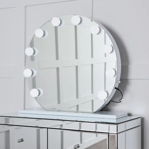 NICHES Large 65cm Round Hollywood Vanity Makeup Mirror 10 Dimmable LED bulbs - Imagen 1 de 4