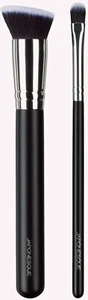 JAPONESQUE: 2 PC COMPLEXION PERFECTION DUO BRUSH SET. BLACK. ORG$32 SALE $17 - Picture 1 of 2