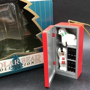 Polar Bear Coca Cola Vending Machine Bears Inside Christmas Ornament 1996 - Picture 1 of 13