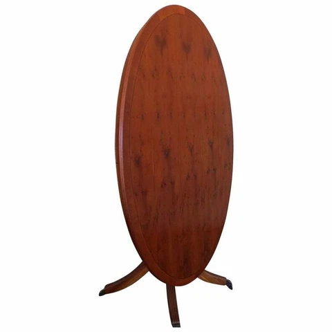 Vintage English Yew Wood Inlaid Tilt Top Parlor Or Dining Table Cover