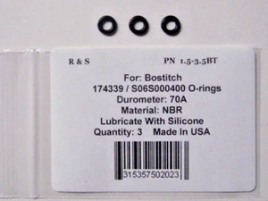 3 Compatible Bostitch 174339, S06S000400 O-Rings / R&S 1.5-3.5BT / NBR Material - Picture 1 of 1