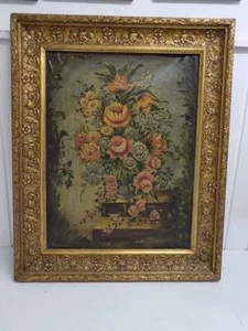 Dipinto a olio Biedermeier vecchio maestro Italia natura morta firmata pittura rara XVIII secolo - Foto 1 di 1