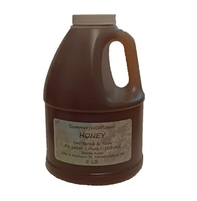 5LB. Pennsylvania RAW  WILDFLOWER HONEY 100% PURE & NATURAL from PA Wildflowers - Image 1 of 4