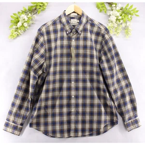 J. Crew Herren Hemd Baumwolle 100er 2-fädig Garne Button Down blau kariert Gr. L - Bild 1 von 6