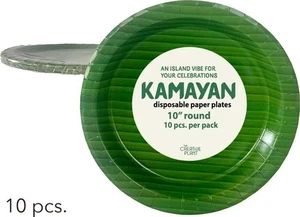 Kamayan 10" Pappteller Bananenblatt Design Auslaufsicher Recycelbar (10 Stück) - Bild 1 von 7