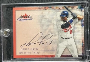 2000 Fleer Autographics David Ortiz On-Card Auto HOF MNTwins Red Sox - Picture 1 of 13