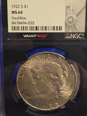 1922-S Peace Dollar MS-64 NGC Vault Box - Image 1 of 3