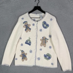 Cárdigan de Navidad de colección suéter tejido para mujer mediano años 90 nieve pan de jengibre hombres - Imagen 1 de 6