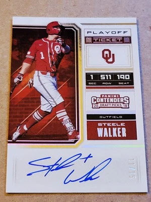 2018 Panini Contenders Draft Picks Steele Walker Auto /15 #12 Oklahoma Sooners - Image 1 of 3