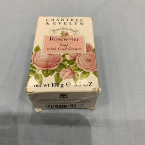 Neu Sonstige Crabtree & Evelyn Rosenwasserseife mit Kaltcreme verpackt 100g Vintage - Bild 1 von 6