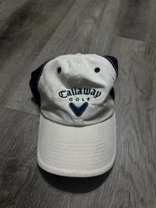 Callaway Men’s Adjustable Golf Hat Cap - White / Blue Mesh Hat - Picture 1 of 3