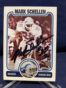 Mark Schellen Breakers handsignierte Custom USFL Karte. - Bild 1 von 2