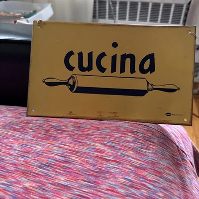 VTG CUCINA Sign  Rolling Pin  Metal Sign 10"L x 6"H  Anthropologie - Image 1 of 4