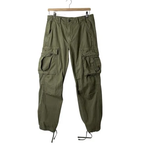 Zara Cargo Pants Womens Sz 6 Baggy Military Adjustable Hem Streetwear Skater Y2k - Picture 1 of 12