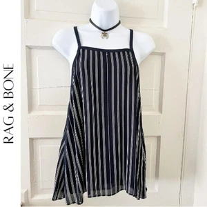 RAG & BONE Sonny Navy Blue & White Striped Tank Top, XS, NWT! - Picture 1 of 9