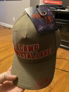 Friday the 13th Camp Crystal Lake Frayed Hat Green Collectible Halloween Horror - Picture 1 of 5
