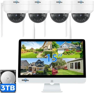 Hiseeu Überwachungskamerasystem mit 15" LCD Monitor 16CH NVR 5MP PTZ Dome Kamera - Bild 1 von 4