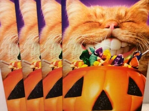 BIGLIETTI AUGURI GRANDI AVANTI HALLOWEEN nuovi con busta LOTTO 4 "Cioccolatini e dolci" - Foto 1 di 2