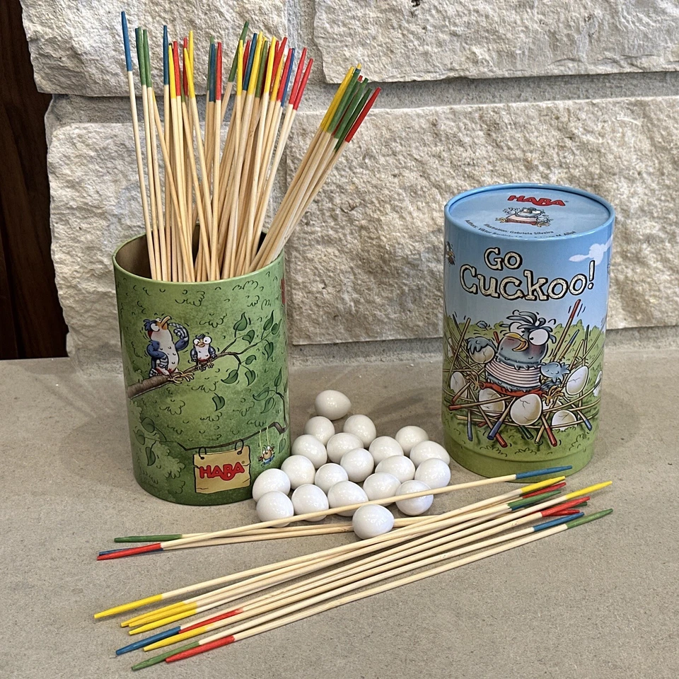 HABA Games Go Cuckoo! Familia Niños Pájaros Animales Huevos Palitos Destreza Suerte Foto 1 de 4