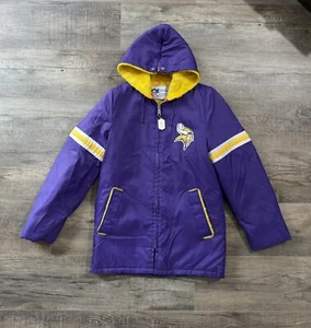 1980er Minnesota Vikings Jacke NFL Damen lila Stahl Urban Größe 16 Vintage Football - Bild 1 von 19