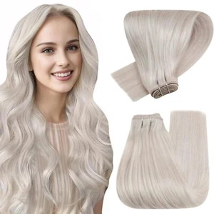 Extensiones de cabello Hetto Trama cabello humano rubio platino coser extensiones de cabello... - Imagen 1 de 9