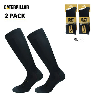 Caterpillar 2 pares de calcetines largos para hombre, compresión graduada